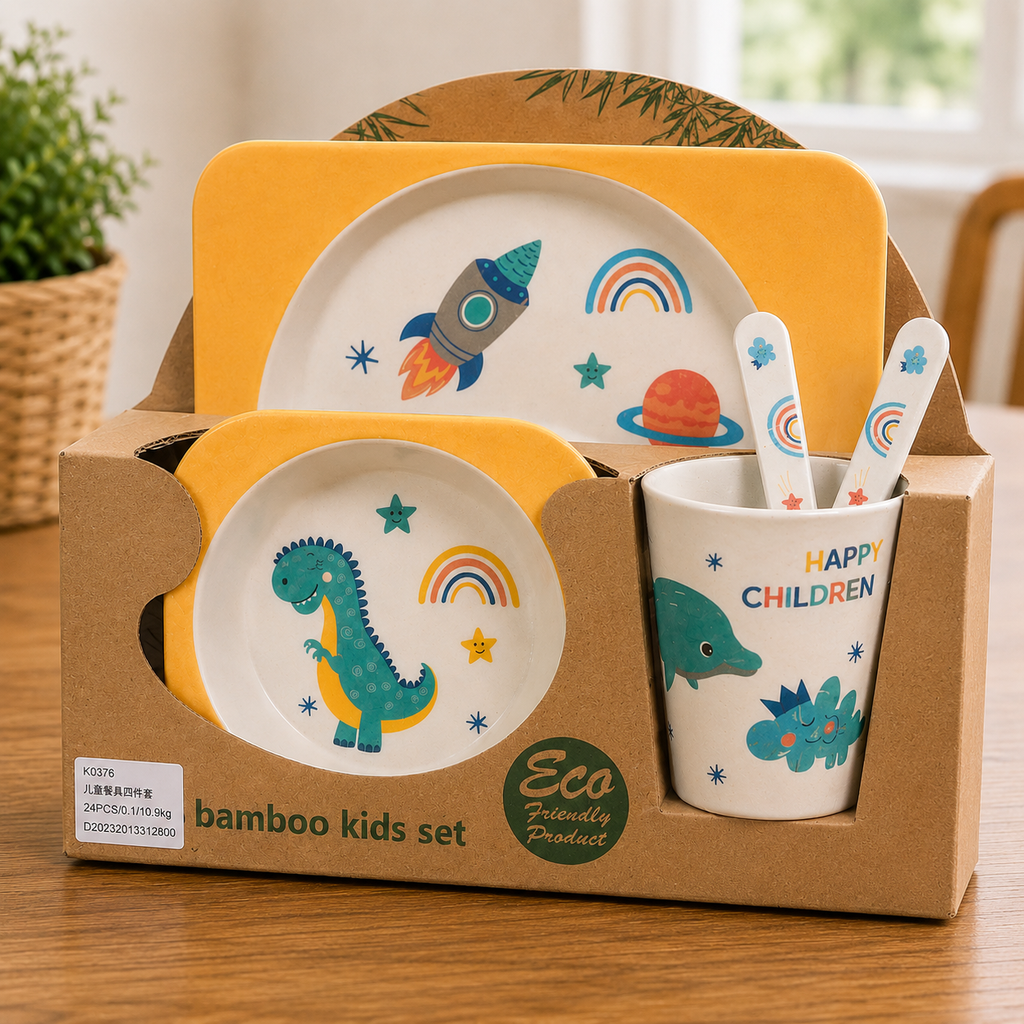 Dinosaur Bamboo Kids Dinner Set – Amazon Article