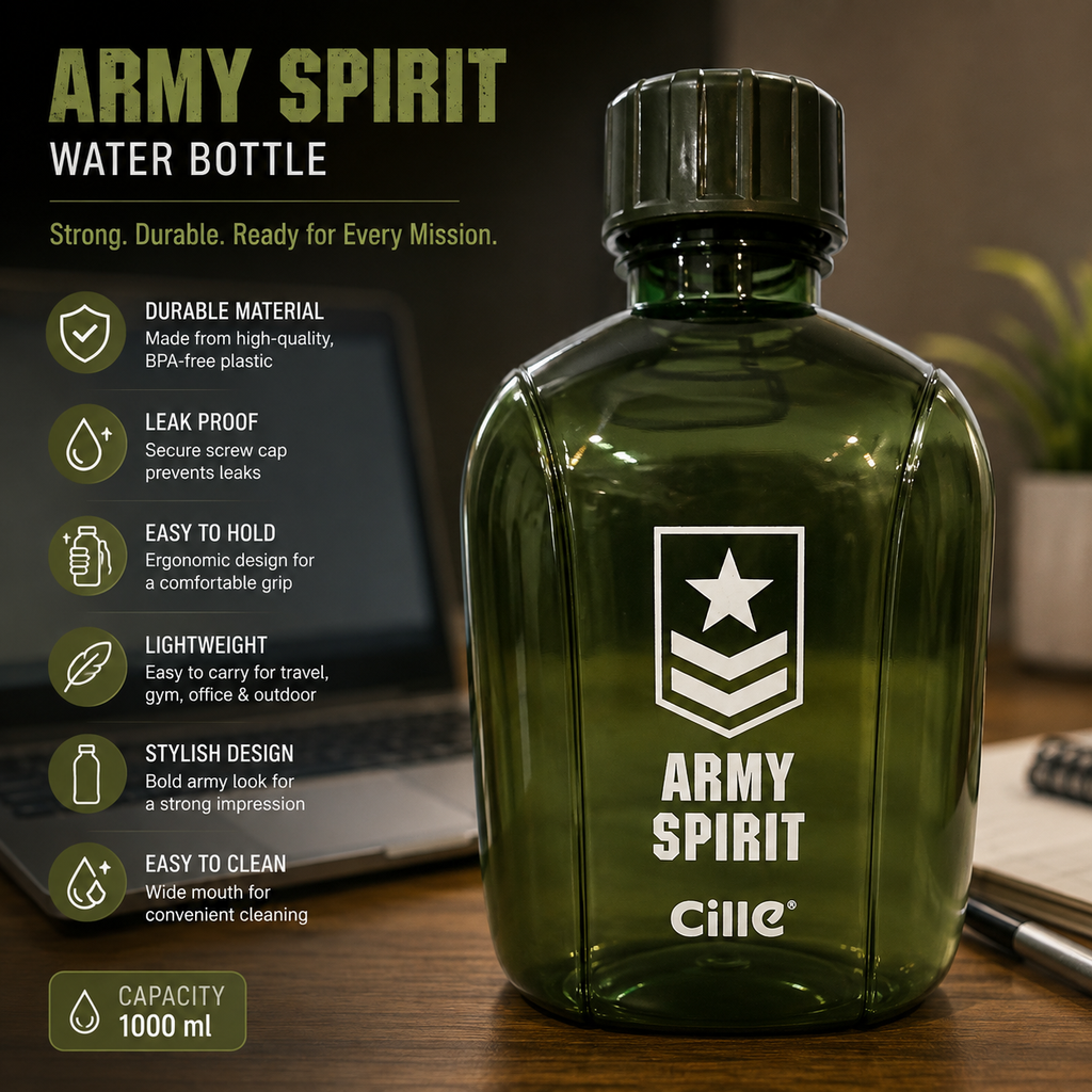 Army Spirit Military Style Water Bottle – Green | 950ml