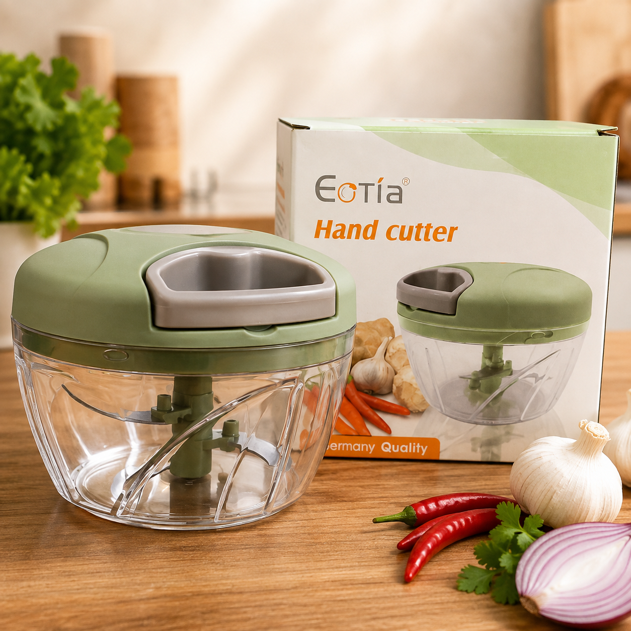 EOTIA Manual Hand Chopper | Food & Vegetable Cutter | 900ml
