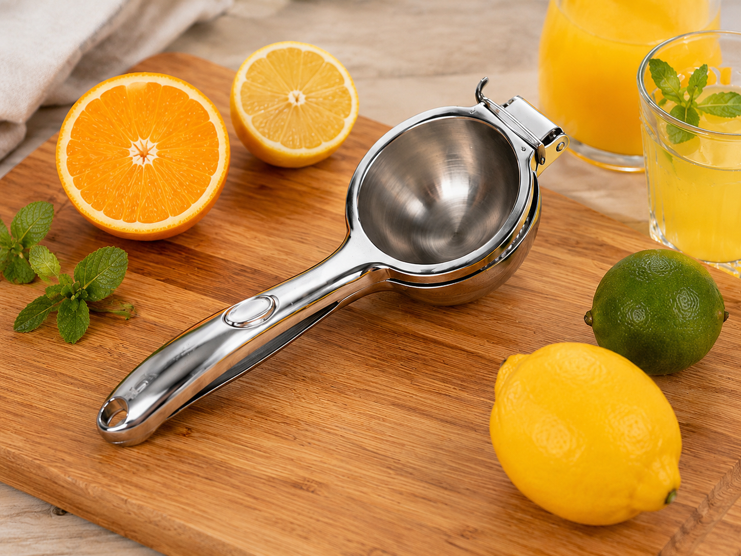 Shengya Stainless Steel Citrus Press – Manual Lemon & Lime Squeezer