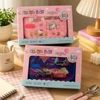 SUS 304 Kids Lunch Box Stainless Steel – Pink & Blue Cartoon Designs