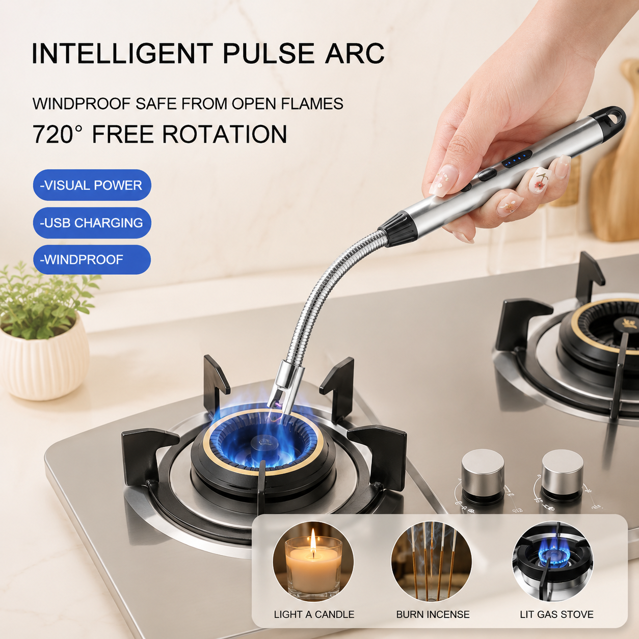 USB Rechargeable Flexible Neck Arc Lighter