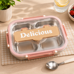 SUS 304 Tri-Compartment Stainless Steel Lunch Box