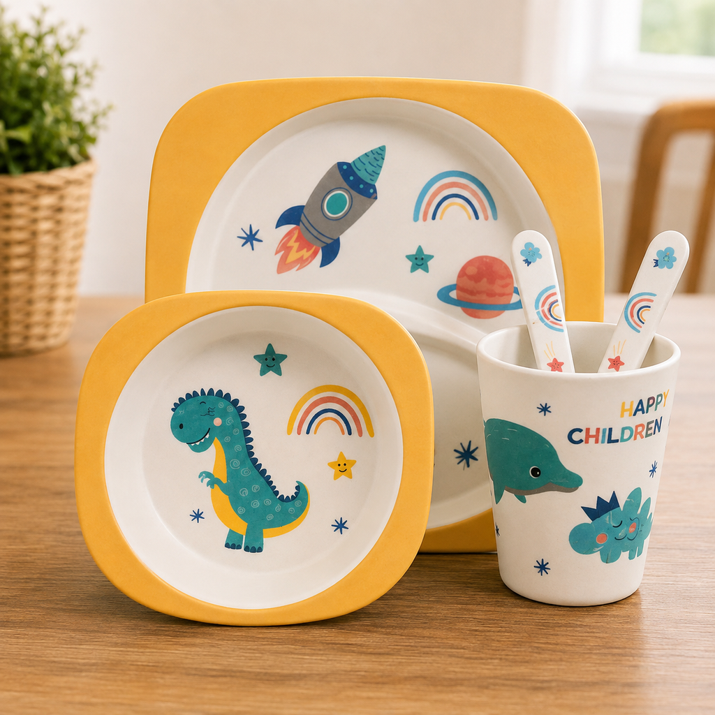 Dinosaur Bamboo Kids Dinner Set – Amazon Article