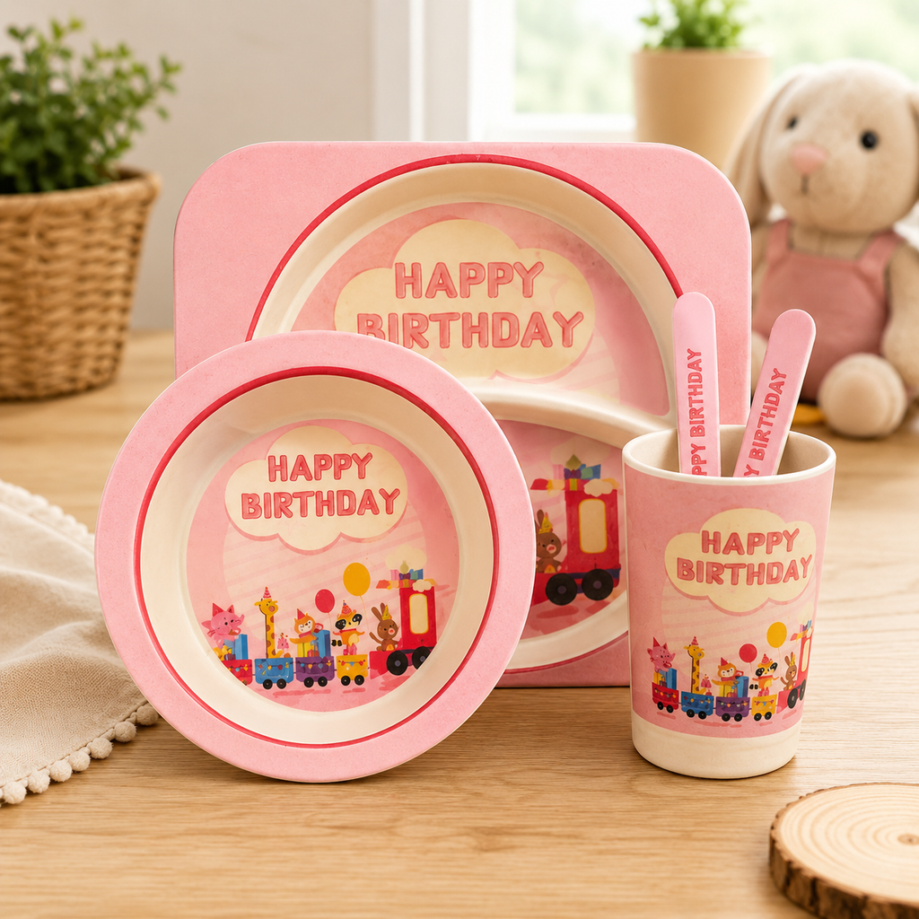 Kids Happy Birthday Bamboo Dinner Set- Amazon Article