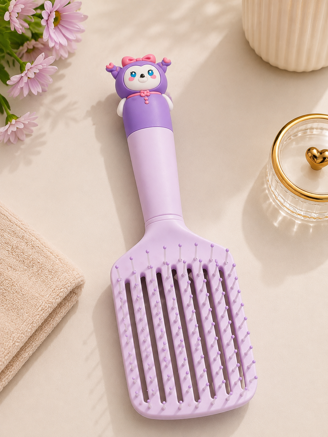 Cute Character Detangling Hair Brush – Wide Paddle Design