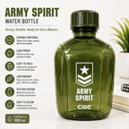 Army Spirit Military Style Water Bottle – Green | 950ml