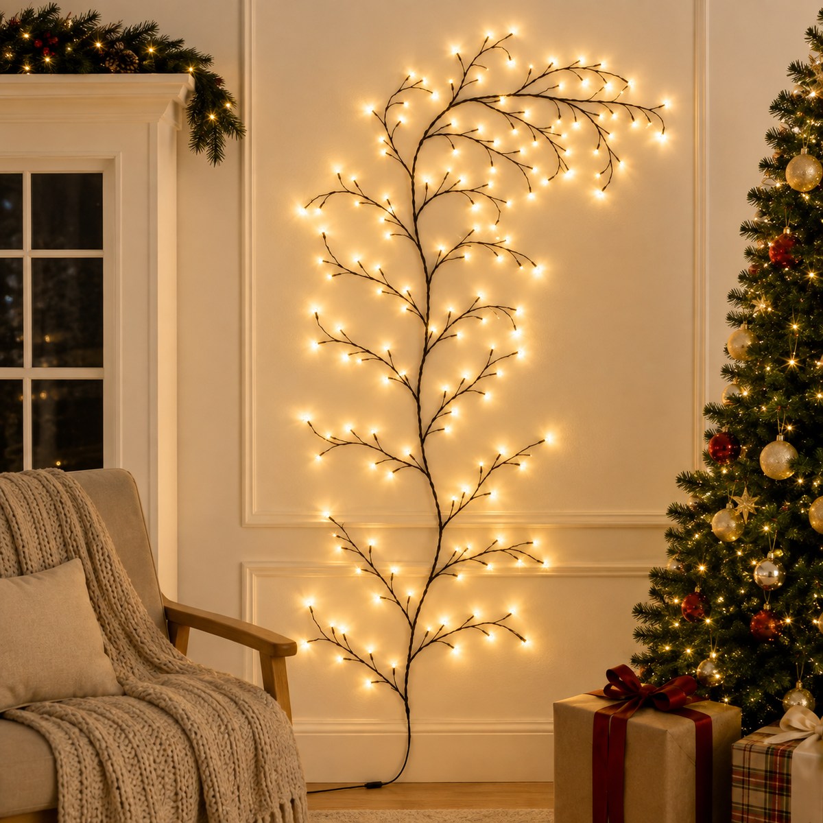 Branch Rattan LED Lamp String