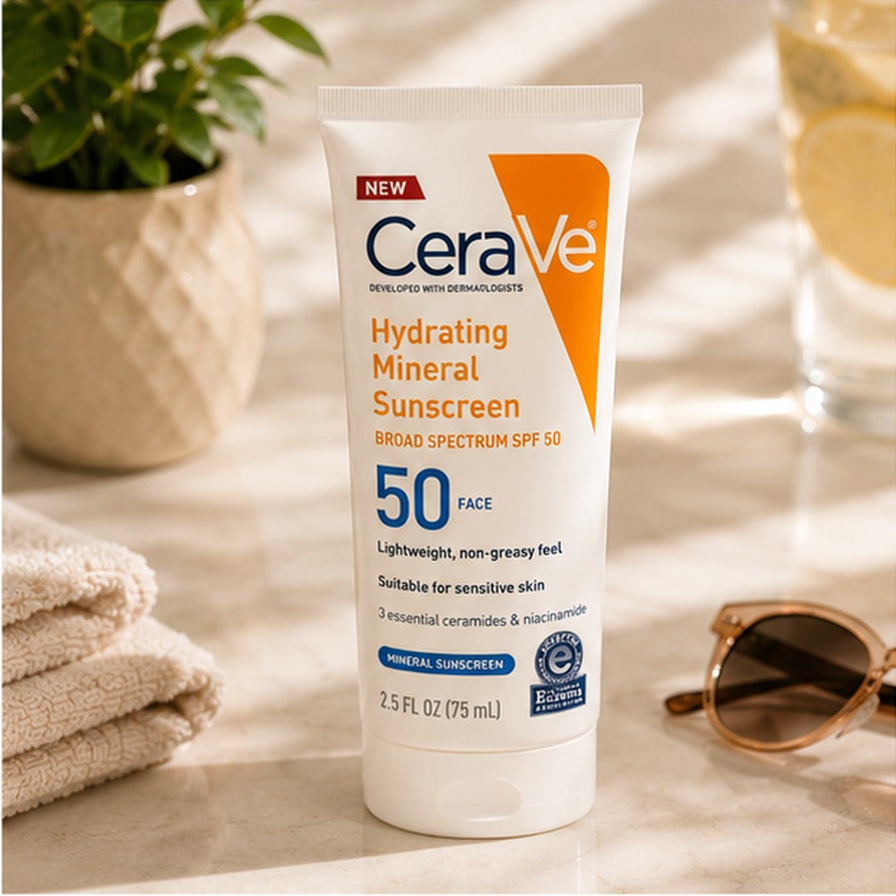 CeraVe Hydrating Mineral Sunscreen SPF 50 Face Lotion – 75ml