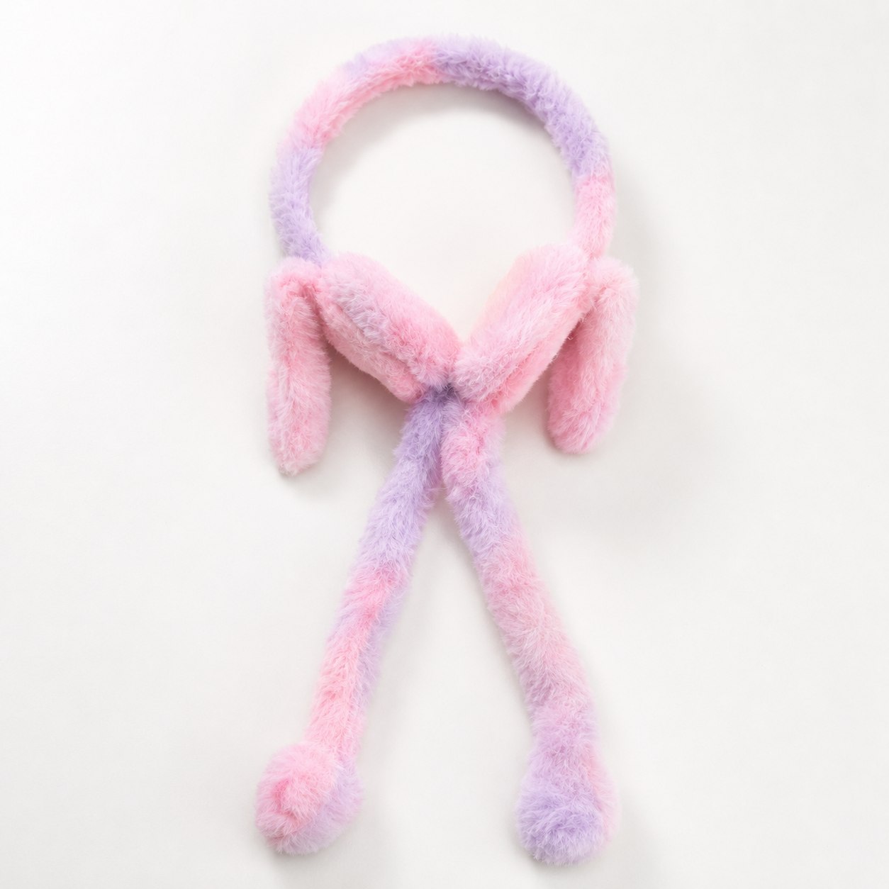 Cute Plush Bunny Ear Headband – Pink & Lavender