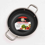 Honeycomb Double-handle Stainless Steel Frypan Laser-Cut SUS 316L