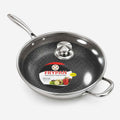 Honeycomb Laser-Cut SUS 316L Stainless Steel Wok with Lid