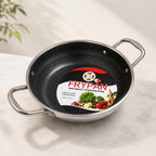 Honeycomb Double-handle Stainless Steel Frypan Laser-Cut SUS 316L