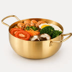 Stainless Steel Golden Ramen Pot Noodle Pot - 22cm