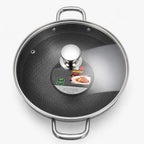 Honeycomb Laser-Cut SUS316 Iron Wok with Lid
