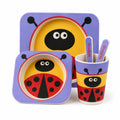 Amazon Cute Bug Bamboo Kids Dinner Set