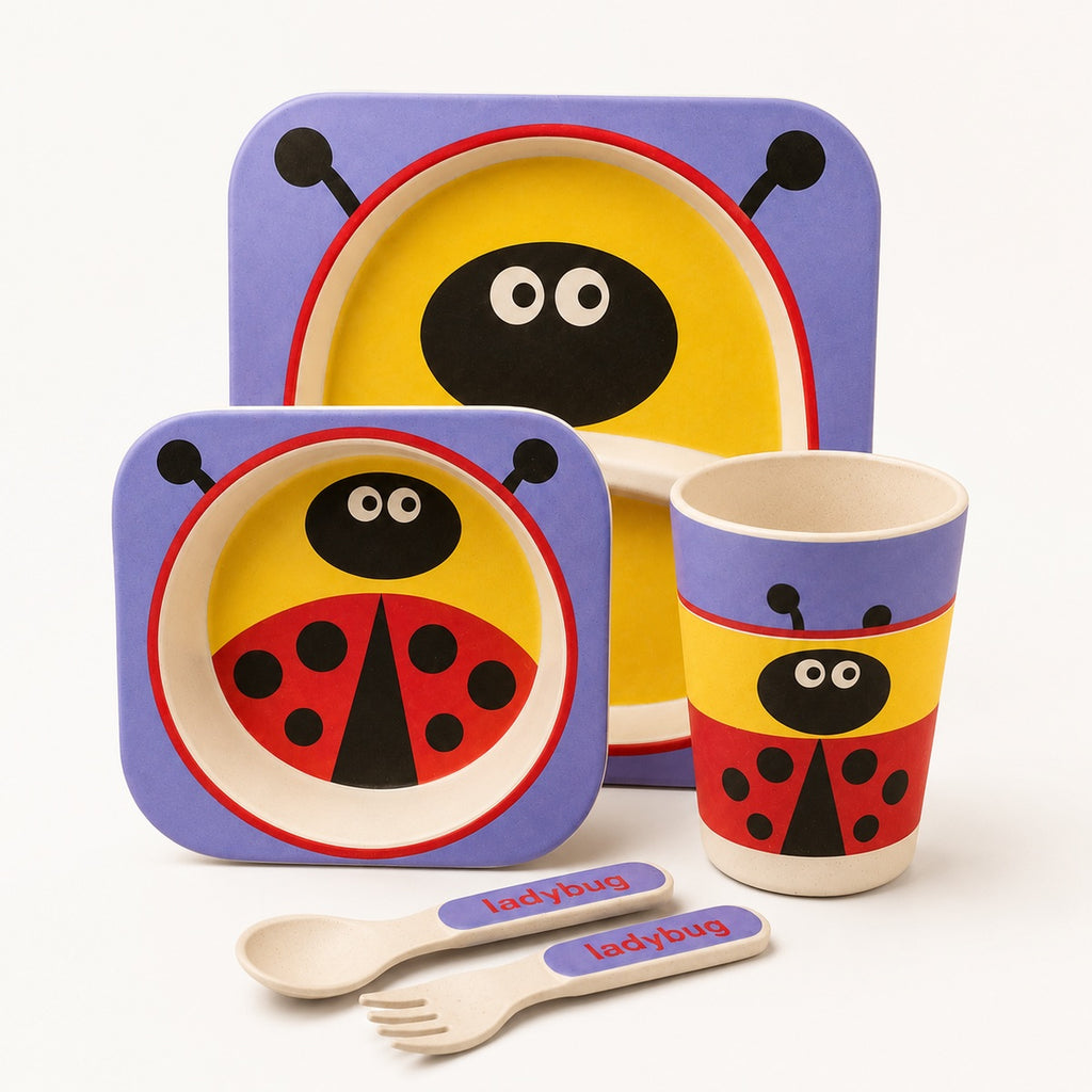 Amazon Cute Bug Bamboo Kids Dinner Set