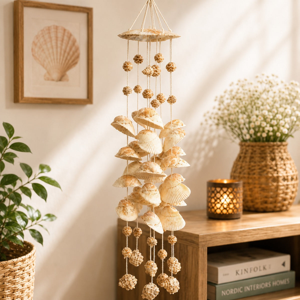 Natural Seashell Wind Chime – Coastal Home Decor