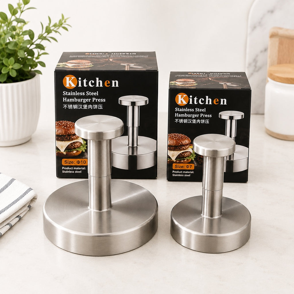 Stainless Steel Hamburger Patty Press – 2 Sizes