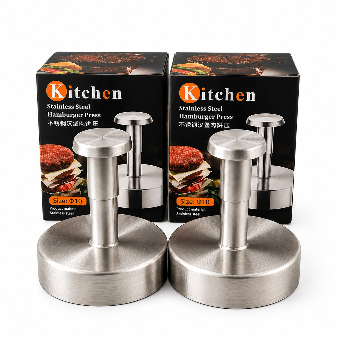 Stainless Steel Hamburger Patty Press – 2 Sizes