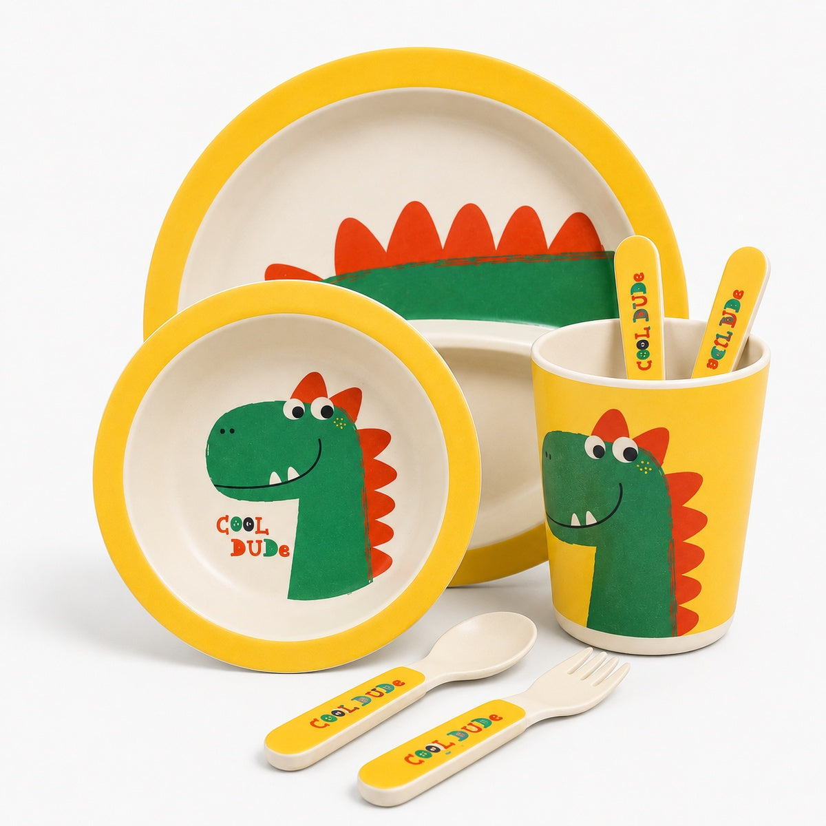 Kids Bamboo Dining Set – Dinosaur Design | Amazon Article