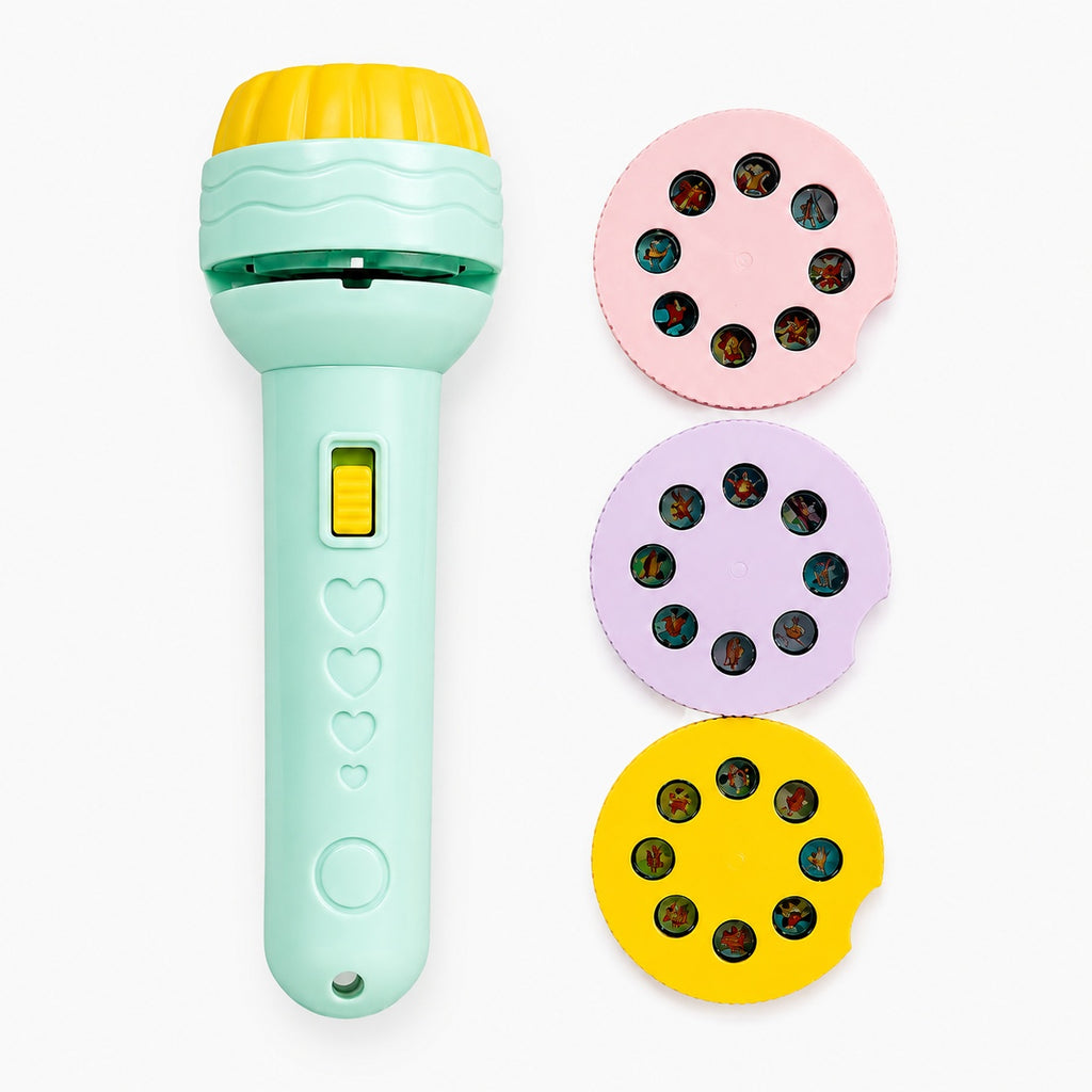 Kids Mini Projection Flashlight Toy with 3 Slide Discs