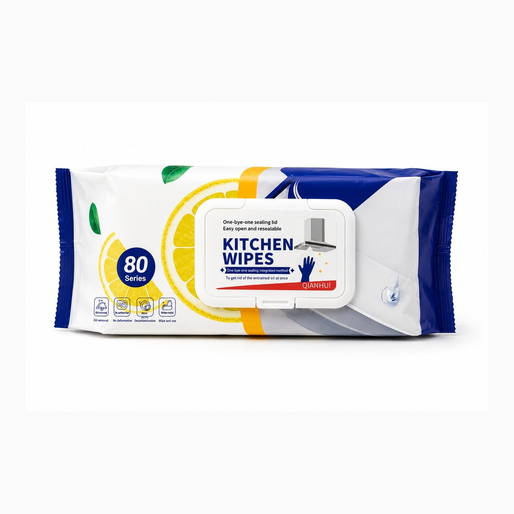 Powerful Anti-Oil Kitchen Cleaning Wipes – 80 Sheets