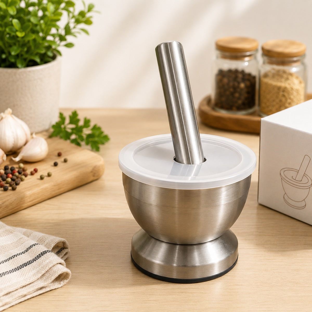 SUS 304 Stainless Steel Mortar & Pestle