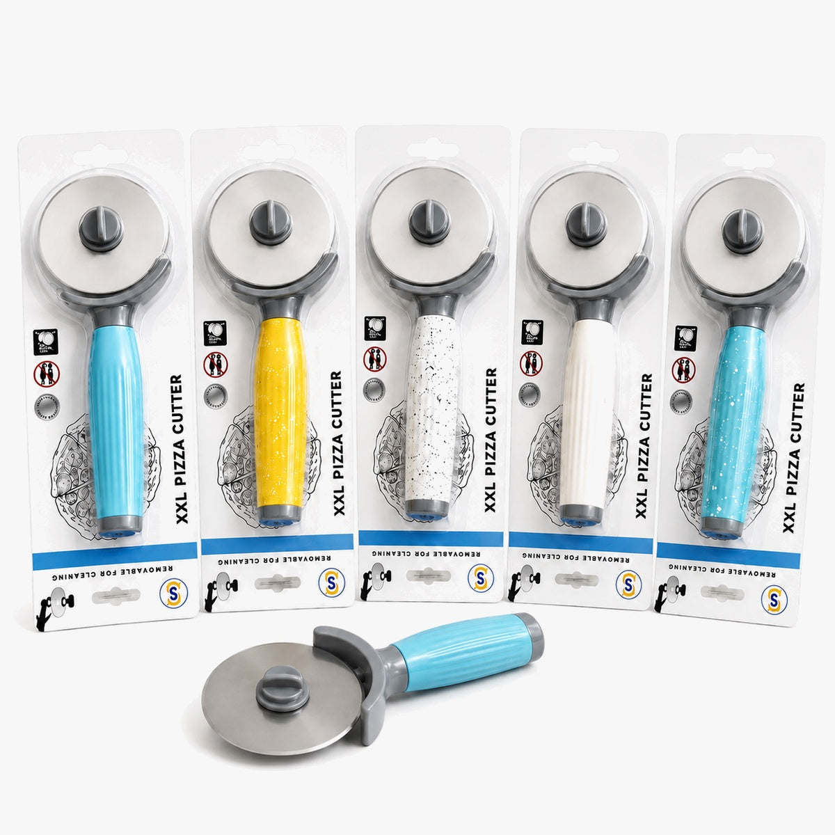 XXL Stainless Steel Pizza Cutter (Random Color)