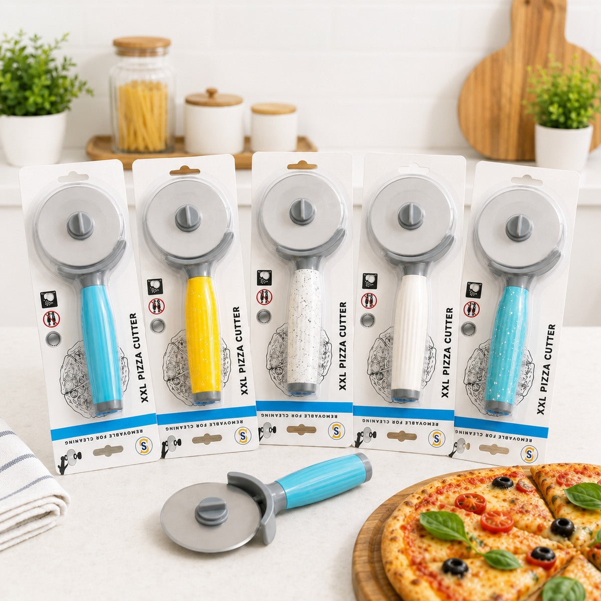 XXL Stainless Steel Pizza Cutter (Random Color)