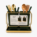 EMAY Gold & Green Double Utensil Holder