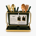 EMAY Gold & Green Double Utensil Holder