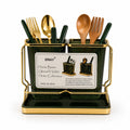 EMAY Gold & Green Double Utensil Holder